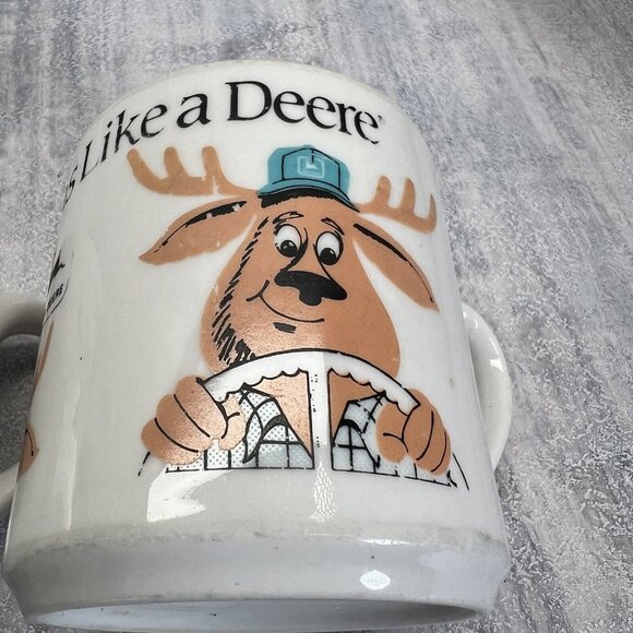 Vintage John Deere Coffee Mugs Grandpa Grandma Driving Nothing Runs Like A Deer - Picture 11 of 11